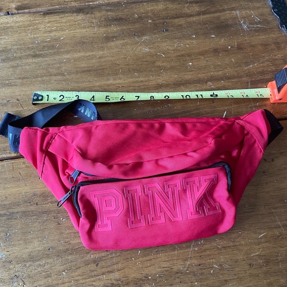 Victoria's Secret PINK Fanny Pack Waist Belt Bag Red Black - Picture 8 of 9